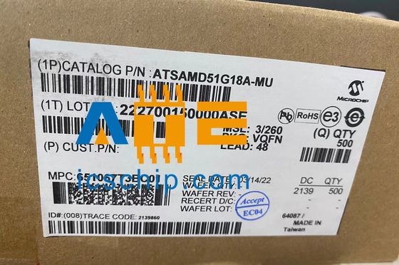 ATXMEGA64D4-MH 8-битные микроконтроллеры - MCU 64KB FL,2KB EE,4KB SRAM 1.6-3.6V